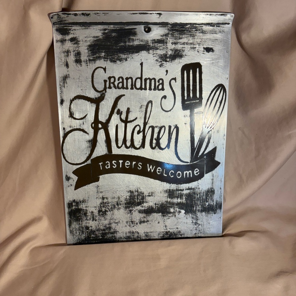 Black and Gray Rustic Kitchen Tools Sign